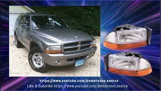 Brock Replacement Headlight Set Compatible with 1998-2004 Dodge Durango and Dodge Dakota