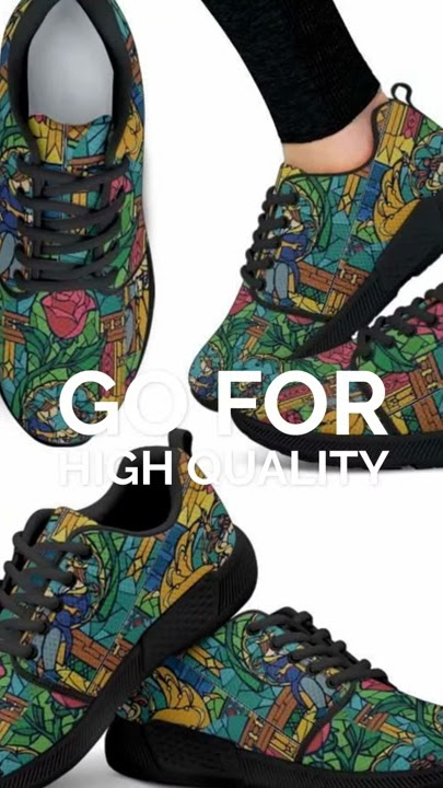 WOMENS SNEAKERS BEAUTY AND THE BEAST STAINED GLASS