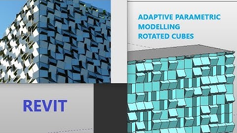 Revit Adaptive Parametric Modelling  (FACADE DESIGN - rotated cubes)
