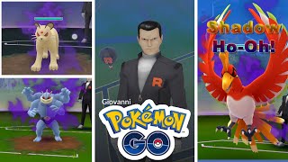 Defeat Team GO Rocket Boss Giovanni - shadow Ho-Oh, Machamp and Persian - A Seven-Colored Shadow