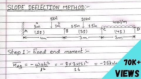 Slope deflection method numerical | structural analysis