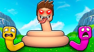 BECOMING A SUPER SNAKE TO DEVOUR THE ENTIRE MAP IN ROBLOX WORM