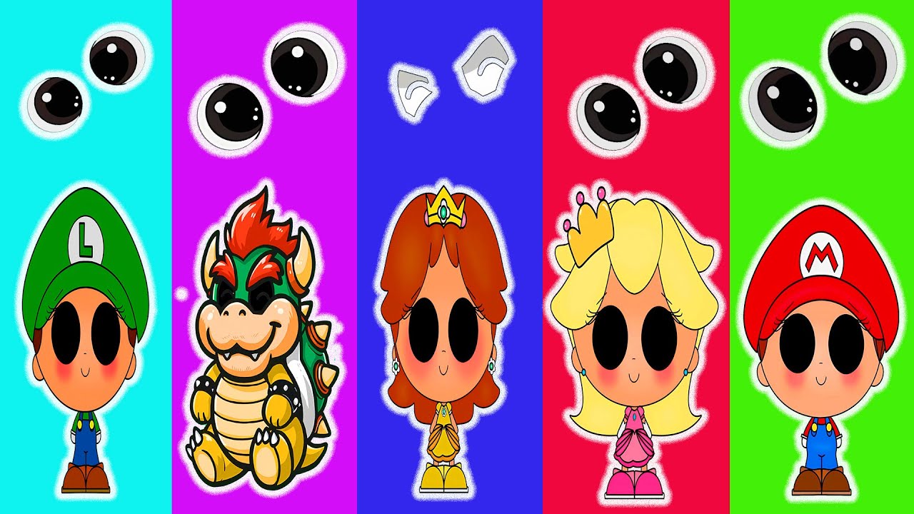 Let’s Play: Match the Eyes🎮🧩Complete Luigi, Mario, Daisy, Princess & Bowser—The Arena Is Ready | Fun