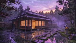 Thunderstorm & Heavy Rain — Dark Japanese Garden Night | 12 Hours Deep Sleep