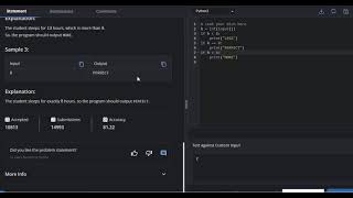 Healthy Sleep | Codechef Solution | PYTHON | START122D