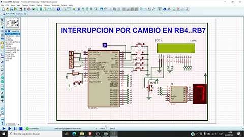PIC - Interrupción por cambio RB4......RB7 (PROTEUS - MPLAB xc8)