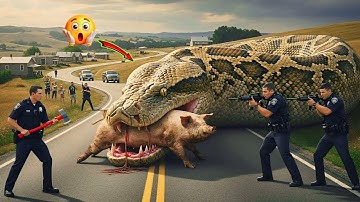 ArcticAnimalsCourageous Rescue Team Fights Giant Python to Save Innocent Pig 🐍 #video 