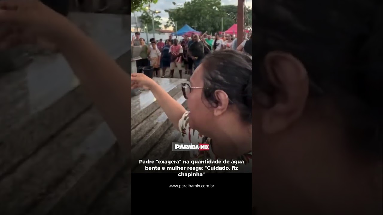 Padre "exagera" na quantidade de água benta e mulher reage: "Cuidado, fiz chapinha"