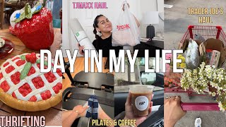 DAY IN MY LIFE♡ Pilates, TjMaxx Haul, Thrifting, Trader Joe&#39;s, Easter Baskets, &amp; more!!!