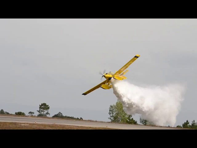 Fire Boss Air Tractor Firefighting Demo AWESOME FLYING!! class=