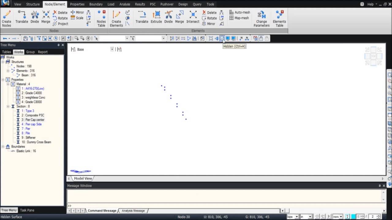 [midas tutorial: Skewed PSC] 3. Diaphragm, Pier & Boundaries - YouTube