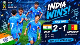 India vs Cameroon U15 match highlights 🤞🇮🇳 India 2-1 Cameroon 🇨🇲  | Fifa u15 world cup azerbaijan 🙏