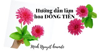 Diy handmade | Gerbera paper flower | Cách làm hoa Đồng tiền  giấy nhún | Minh Nguyệt handmade.