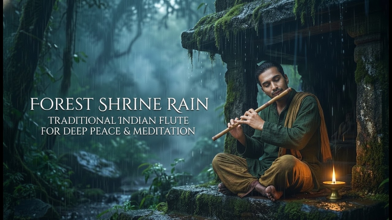 Forest Shrine Rain | Traditional Indian Flute for Deep Peace & Meditation