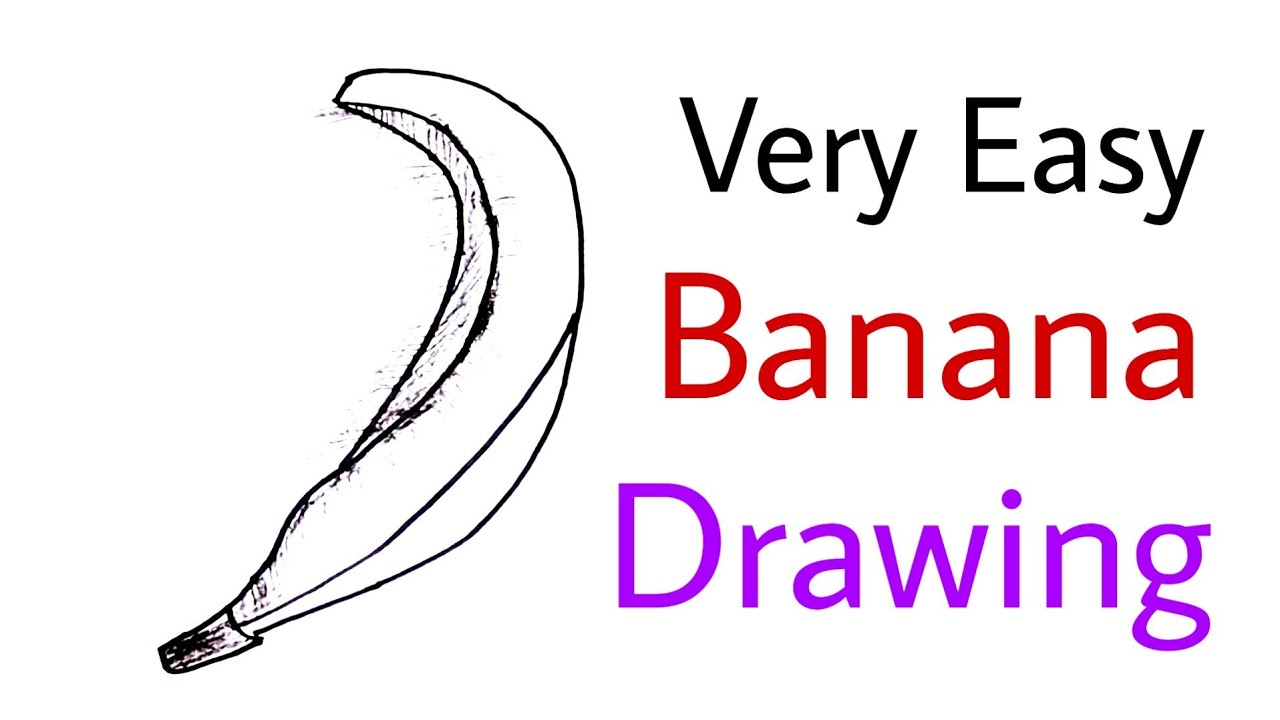 How to Draw Banana step by step for beginners | Sketch Very easy