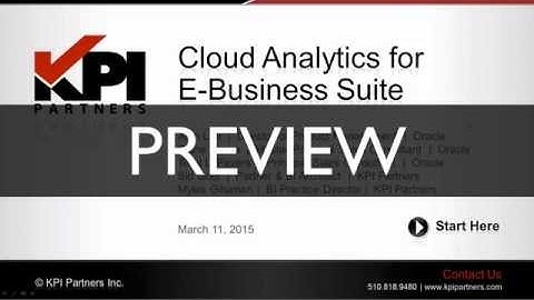 [Preview] Cloud Analytics For E-Business Suite