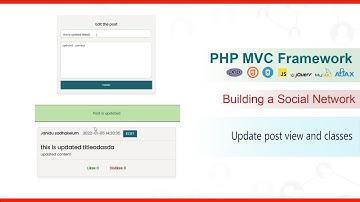 PHP MVC Framework - #26 - Building a Social Network - Update post view and classes