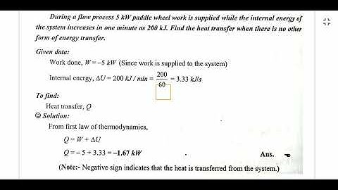 Engineering Thermodynamics - First law problems - Tamil 01