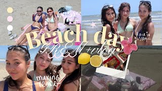 Beach day||GRWM+vlog☀️👙