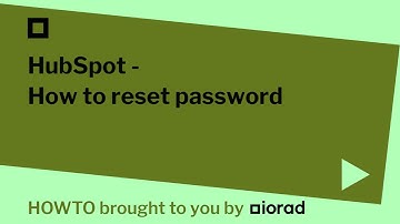 HubSpot - How to reset password