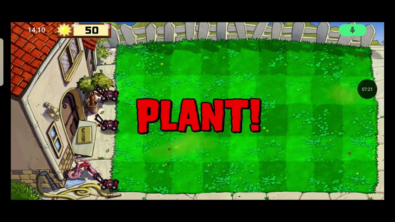 Eu início uma aventura pra zerar plants vs zombies 1 mobile 