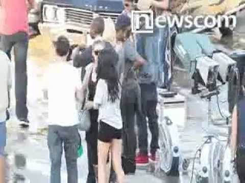 Selena Gomez And Justin Bieber On The Set Of Boyfriend