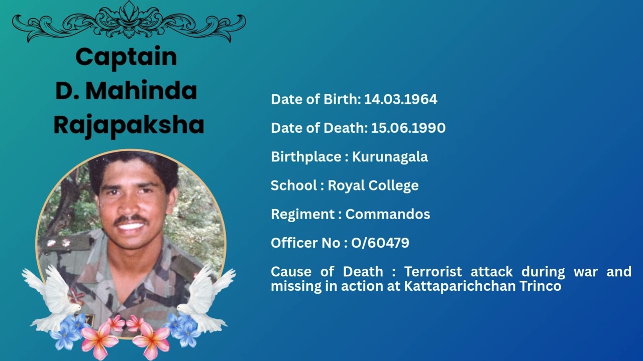 Sri Lanka Army Officer Cadet Intake SSC-09 Remembrance of Deceased Batch-mates