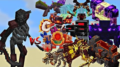 Minecraft:Ultimate showdown-Mutant wither skeleton vs all cataclysm fight!