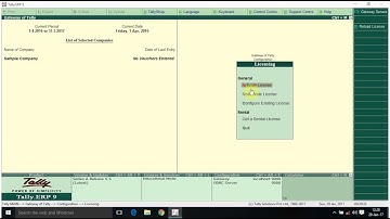 Licensing Configuration in Tally  ERP 9 Version 5 5