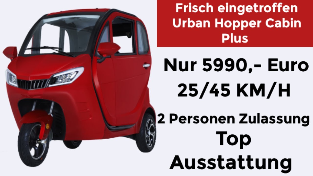Elektro Kabinenroller Urban Hopper Cabin Plus #urbanhopper #mopedauto #kabinenroller #mofa #eauto