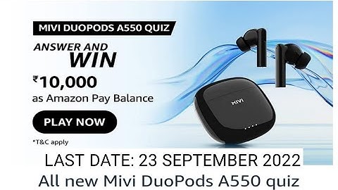 Amazon Funzone MIV DUOPODS A550Quiz Answers Today |27 AUGUST 2022 | Daily Quiz Time