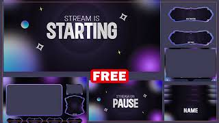 FREE Version Stream Overlays for OBS & Streamlabs in 2025 : Cosmic Glow Animated Stream Package