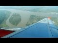 Vista del rio Magdalena en cercanías a Bocas de Ceniza desde un A320 de Avianca en Barranquilla