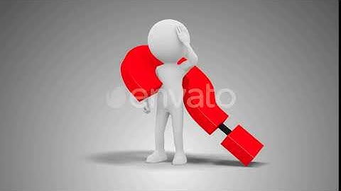 3D Man With A Question Mark Loop with Alpha | Motion Graphics - Envato elements