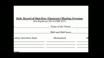 SHOT FIRER REPORT WRITING