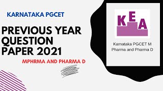 KARNATAKA PGCET M PHARMA AND PHARMA-D 2021 QUESTION PAPER screenshot 5