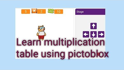 learnmultiplication table using pictoblox coding