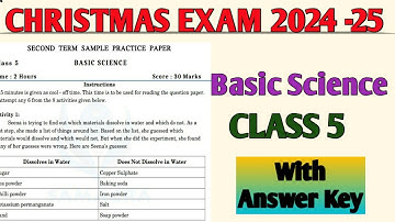 Christmas Exam 2024 Class 5 Basic science| Second term exam 2024 | Model Question and Answers