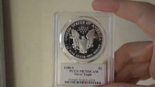 アメリカ【1ドル】シルバーイーグル銀貨1988-S PCGS　PR70DCAMマーカンティサイン入り
