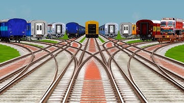 9 Realistic Trains Backword Passing On Diamond X Crossing Risky Railroad Tracks | train simulator 