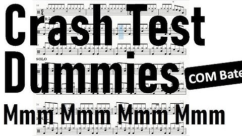 Mmm Mmm Mmm Mmm - Crash Test Dummies COM BATERIA (Drum Sheet - Partitura de Bateria)