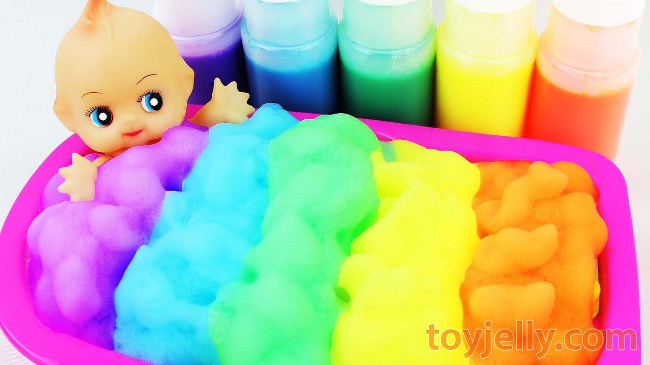 Download Learn Colors Body Paint Baby Doll Color Foam Bubble Bath Time Baby Finger Song Kids Nursery ...