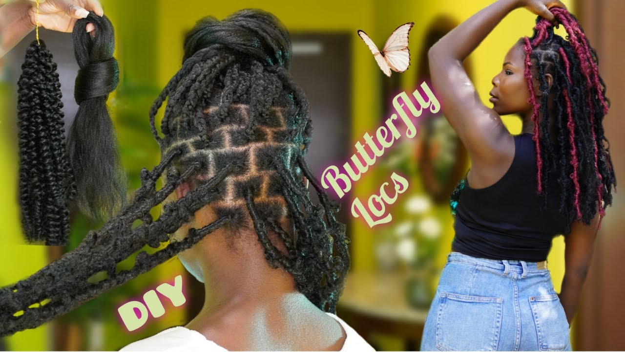 HOW TO Tension Free / No Rubber Band Method DIY Butterfly Locs YouTube