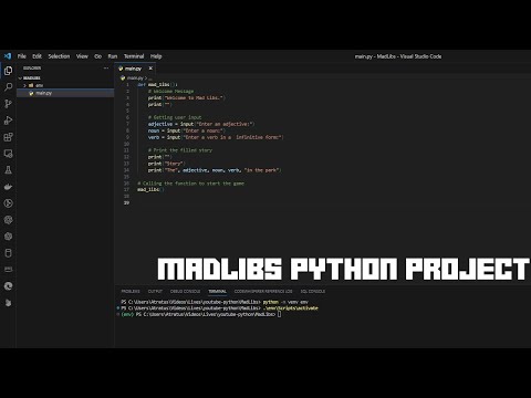 MadLibs python Tutorial | Beginner Python Project
