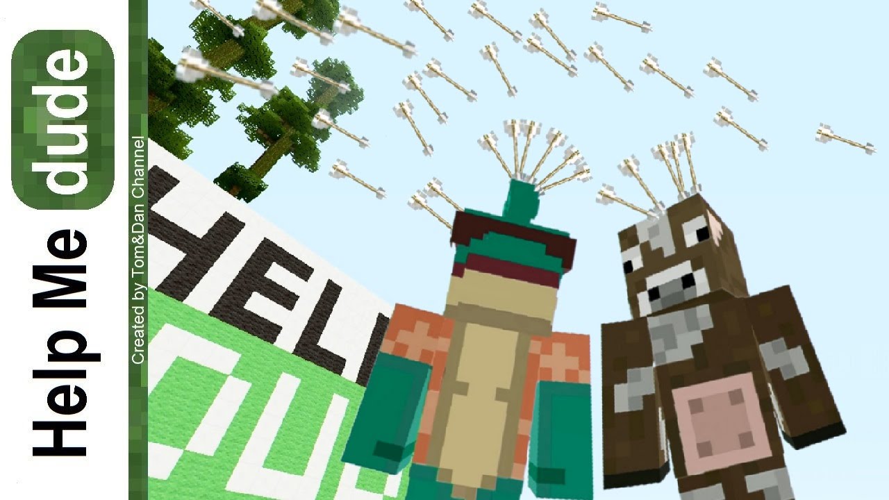Minecraft How To - Arrow Machine Gun Battle - Tom Vs Dan - YouTube