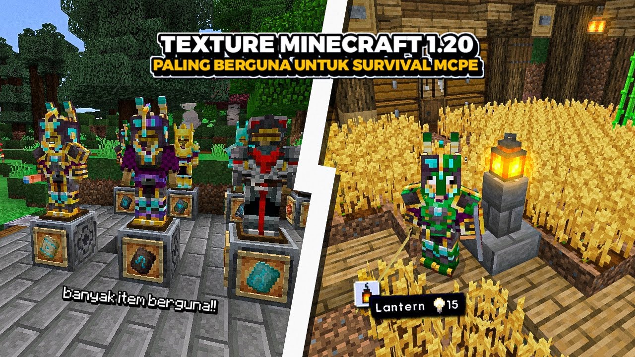 TEXTURE MINECRAFT PALING KEREN, COCOK UNTUK SURVIVAL MCPE 1.20 - YouTube