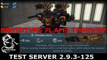 War Robots - Heavy Prototype Flame Thrower Game Play - Test Server 2.9.3 - 125