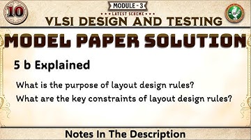 5 b Model Paper Solution Explained Module 1 6th Sem VLSI Design & Testing ECE 2022 Scheme VTU