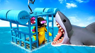 Shark Cage Dive Ends in DISASTER  Gang Beasts (Funny Moments)