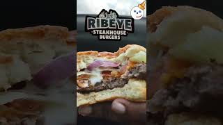 Jack in the Box RIBEYE STEAKHOUSE BURGERS!🥩🍔 #short #rdrfoodreviews #jackinthebox